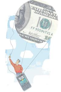 Money balloon with a cellphone attached Money Balloon with a cellphone attached
