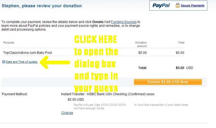 paypala paypal example of where to click