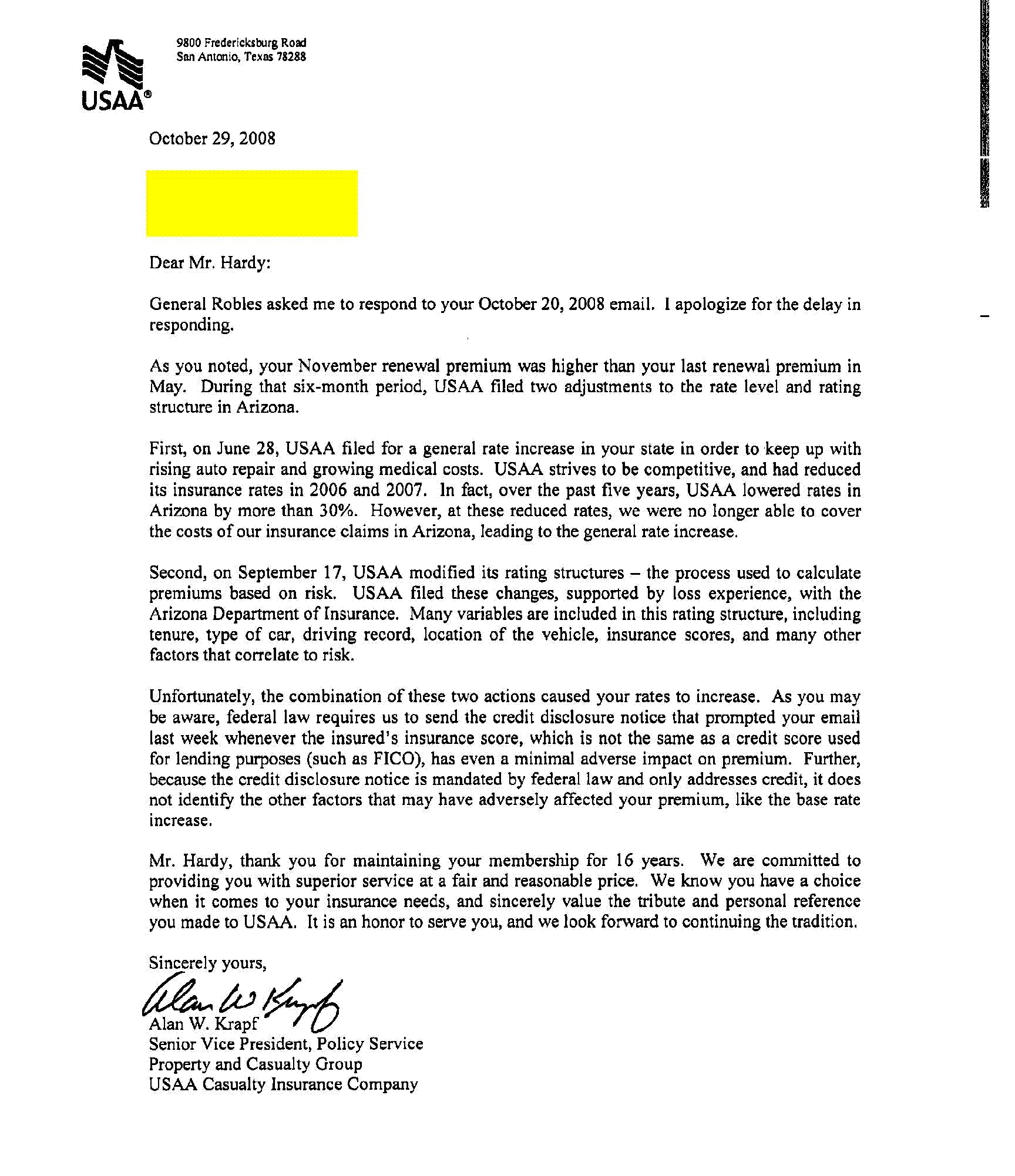 USAA Reply